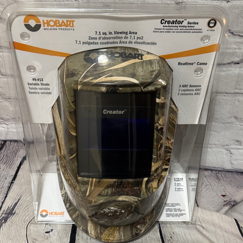 🆕 Hobart Creator Series Welding Helmet in Realtree Camo Auto Darkening 3 arc sen